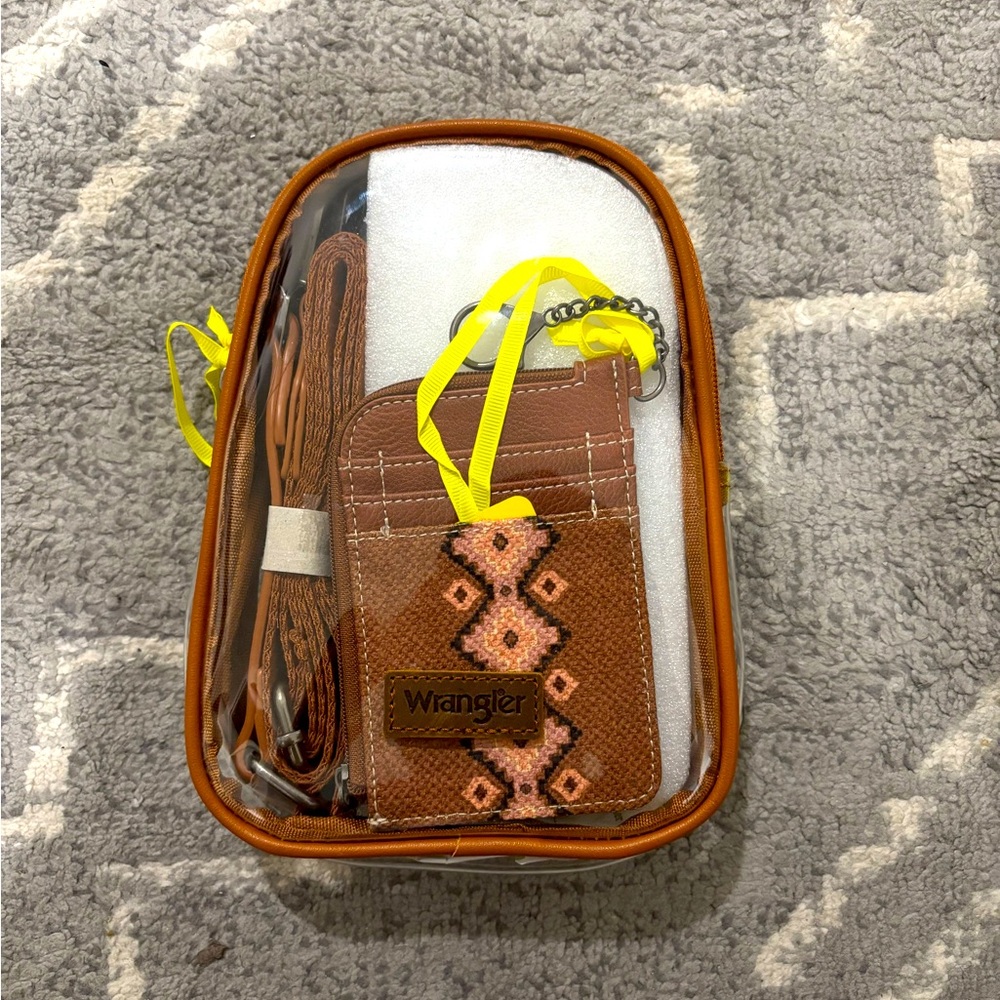 Clear wrangler bag with wallet